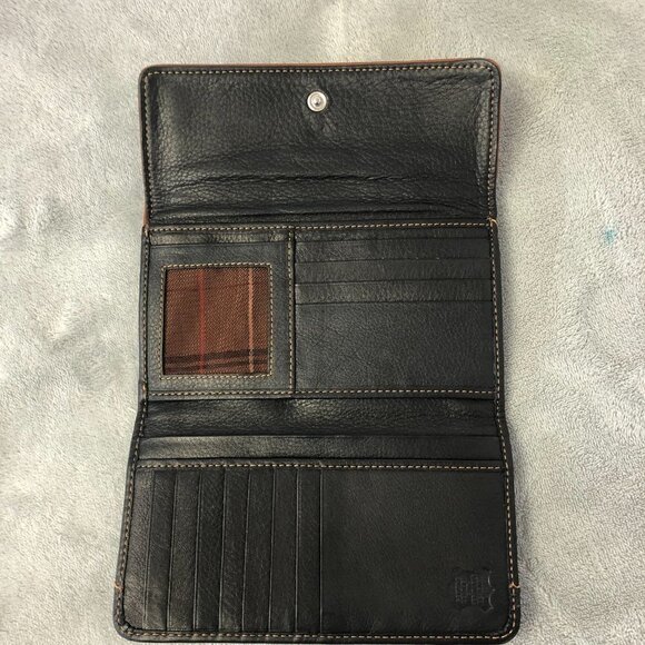 NWOT The Trend Long Italian Black Leather Wallet - Picture 3 of 11